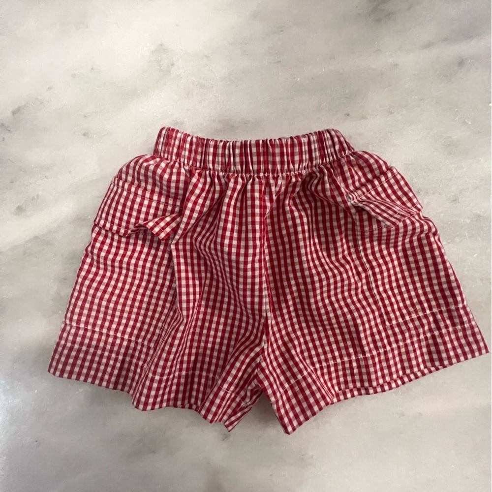 Red Gingham Shorts with pockets